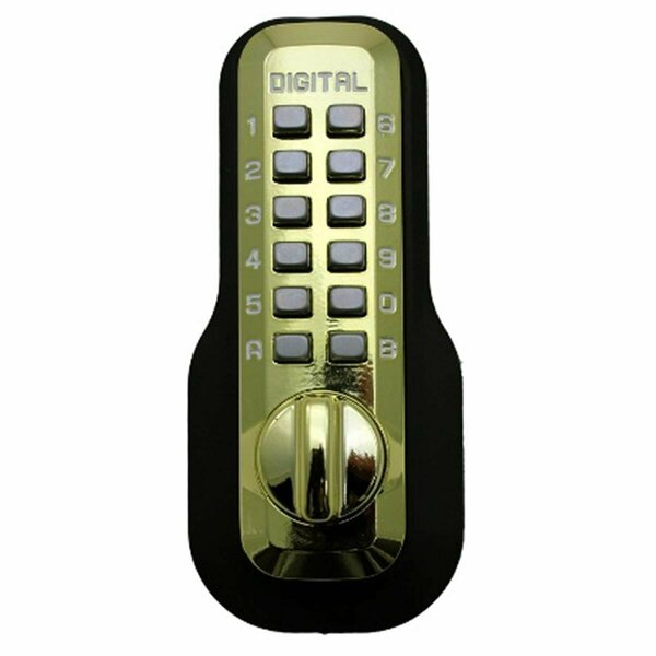 Keen M-220-BB Mechanical Keyless Surface Mount Slide Deadbolt - Bright Brass KE3567120